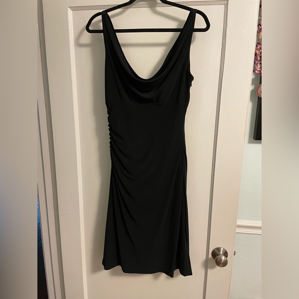 White House Black Market, black cocktail dress, size 6; worn once